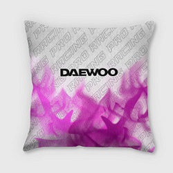 Подушка квадратная Daewoo pro racing: символ сверху, цвет: 3D-принт