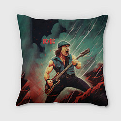 Подушка квадратная AC DC rock, цвет: 3D-принт