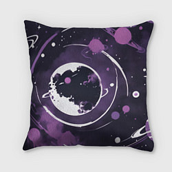 Подушка квадратная Фиолетовый космос - нейросеть, цвет: 3D-принт