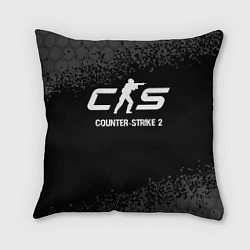 Подушка квадратная Counter-Strike 2 glitch на темном фоне, цвет: 3D-принт
