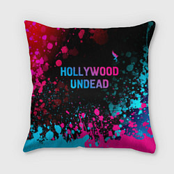 Подушка квадратная Hollywood Undead - neon gradient: символ сверху