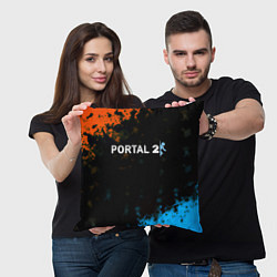 Подушка квадратная Portal game, цвет: 3D-принт — фото 2