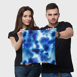 Подушка квадратная Акварельные абстрактные пятна напоминающие космос, цвет: 3D-принт — фото 2