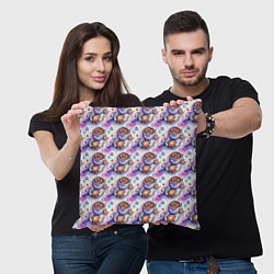 Подушка квадратная Какао с печеньками, цвет: 3D-принт — фото 2