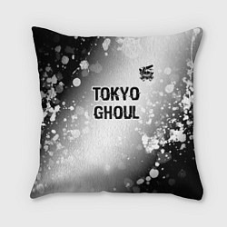 Подушка квадратная Tokyo Ghoul glitch на светлом фоне: символ сверху