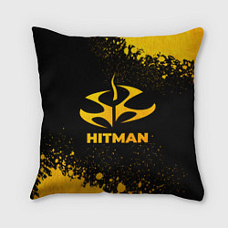 Подушка квадратная Hitman - gold gradient