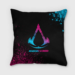 Подушка квадратная Assassins Creed - neon gradient