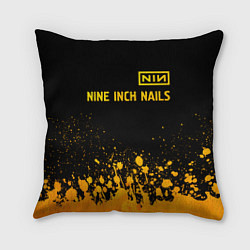 Подушка квадратная Nine Inch Nails - gold gradient: символ сверху