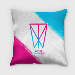 Подушка квадратная Within Temptation neon gradient style