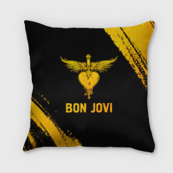 Подушка квадратная Bon Jovi - gold gradient