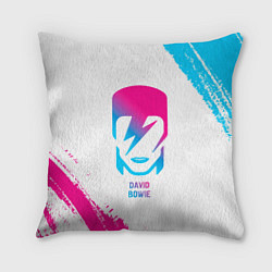 Подушка квадратная David Bowie neon gradient style