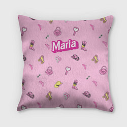 Подушка квадратная Имя Мария в стиле барби - розовый паттерн аксессуа