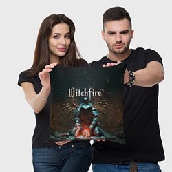 Подушка квадратная Охотник witchfire, цвет: 3D-принт — фото 2