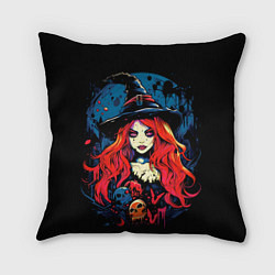 Подушка квадратная Ведьма с красными волосами
