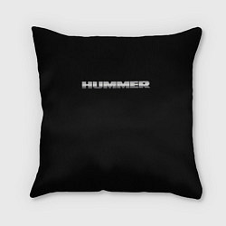 Подушка квадратная Хаммер серый цвет лого