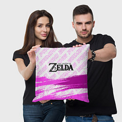 Подушка квадратная Zelda pro gaming: символ сверху, цвет: 3D-принт — фото 2