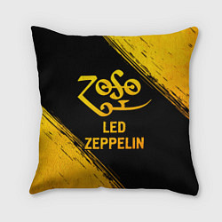 Подушка квадратная Led Zeppelin - gold gradient, цвет: 3D-принт