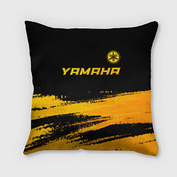 Подушка квадратная Yamaha - gold gradient: символ сверху, цвет: 3D-принт