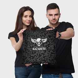 Подушка квадратная Nazareth glitch на темном фоне, цвет: 3D-принт — фото 2