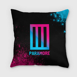 Подушка квадратная Paramore - neon gradient