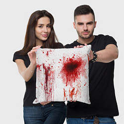 Подушка квадратная Брызги крови, цвет: 3D-принт — фото 2