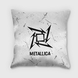 Подушка квадратная Metallica glitch на светлом фоне