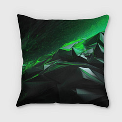 Подушка квадратная Green abstract geometry, цвет: 3D-принт