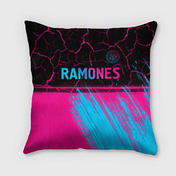 Подушка квадратная Ramones - neon gradient посередине