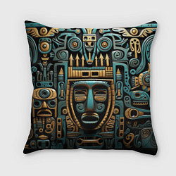 Подушка квадратная Орнамент с маской в египетском стиле