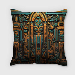 Подушка квадратная Орнамент в египетском стиле, бюст Нефертити