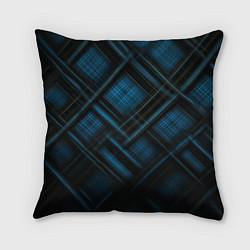 Подушка квадратная Тёмно-синяя шотландская клетка