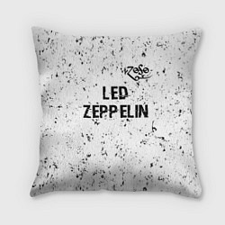 Подушка квадратная Led Zeppelin glitch на светлом фоне посередине