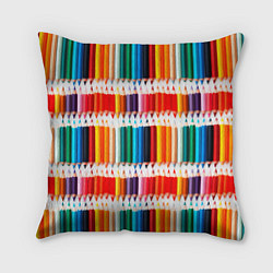 Подушка квадратная Яркие цветные карандаши, цвет: 3D-принт
