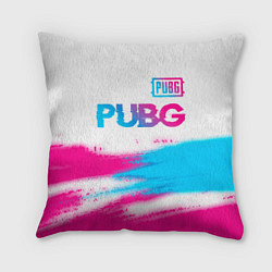 Подушка квадратная PUBG neon gradient style посередине