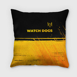 Подушка квадратная Watch Dogs - gold gradient посередине