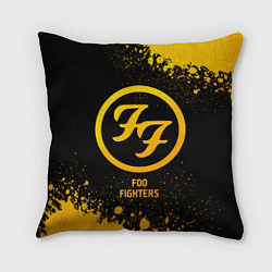 Подушка квадратная Foo Fighters - gold gradient