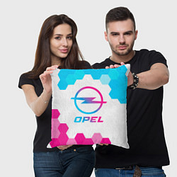 Подушка квадратная Opel neon gradient style, цвет: 3D-принт — фото 2