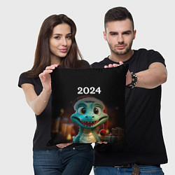 Подушка квадратная Дракон символ года 2024, цвет: 3D-принт — фото 2