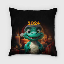 Подушка квадратная Зеленый дракон 2024