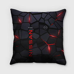 Подушка квадратная Nissan - плиты с эффектом свечения, цвет: 3D-принт