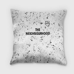 Подушка квадратная The Neighbourhood glitch на светлом фоне посередин, цвет: 3D-принт