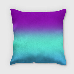 Подушка квадратная Фиолетовый бирюзовый голубой неоновый градиент
