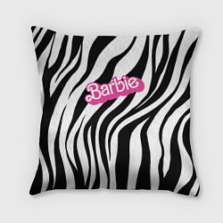 Подушка квадратная Ретро Барби - паттерн полосок зебры, цвет: 3D-принт