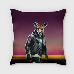 Подушка квадратная Cool kangaroo - ai art