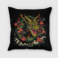 Подушка квадратная Зеленый дракон, цвет: 3D-принт