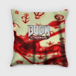 Подушка квадратная Doom Eteranal символы марса