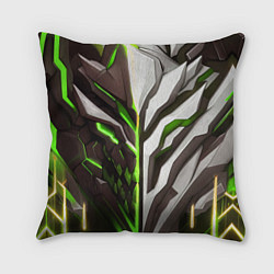 Подушка квадратная Броня адская и райская зелёная, цвет: 3D-принт