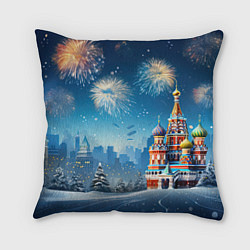 Подушка квадратная Новогодняя Москва