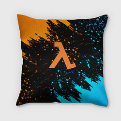 Подушка квадратная Half Life logo краски