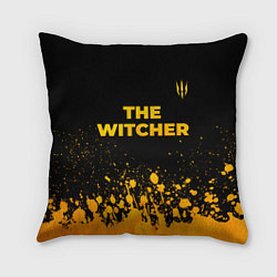 Подушка квадратная The Witcher - gold gradient посередине